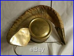 Rams Horn Nordic Brass Hanging Ash Tray Incense Candle Burner