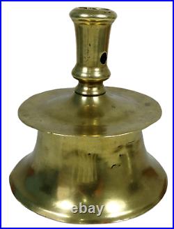 Rare Antique 16th / 17th Century Brass Spanish Capstan Candlestick Candle Holder