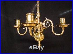Rare Antique Small Dutch Bronze not Brass Chandelier 1800's. 4 arms for Candles