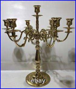 Rare BALDWIN Solid Brass 7 Candle Holder Candelabra NEW Condition Estate