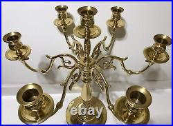 Rare BALDWIN Solid Brass 7 Candle Holder Candelabra NEW Condition Estate