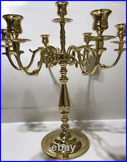 Rare BALDWIN Solid Brass 7 Candle Holder Candelabra NEW Condition Estate