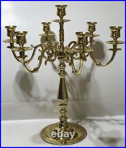 Rare BALDWIN Solid Brass 7 Candle Holder Candelabra NEW Condition Estate