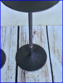 Rare Cast Iron & Brass Jens Quistgaard for Dansk Candle Holders MCM Candlestick