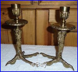 Rare MAITLAND-SMITH Hand Made Solid Brass Bird Claw 8 Candle Stick Holders