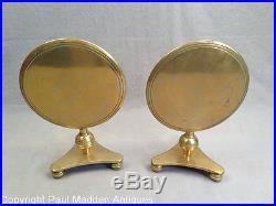 Rare Pair of Antique Brass Candle Reflectors