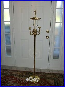 Rare Williamsburg Style Baldwin Brass Trumpet Floor Lamp