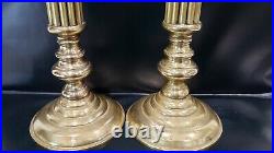 Rare pair of antique brass candlesticks candle holders