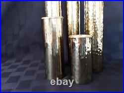 Regina Andrew Design Hammered Polished Brass Candle Holder/Bud Vase Set/5, NEW
