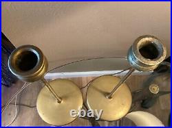 Robert Jarvie Delta Brass Candlesticks Pair-Mission Arts Crafts