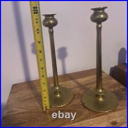 Robert Jarvie Style Delta Brass Candlesticks Pair-Mission Arts Crafts Brass 1pc