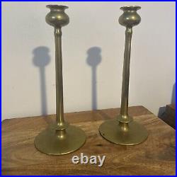 Robert Jarvie Style Delta Brass Candlesticks Pair-Mission Arts Crafts Brass 1pc