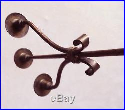 Roycroft Hammered Copper Candlestick With Twisted Stem And Three Candle Holder