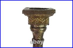 Rustic Decorative Tall Pillar Candle Holder Brass Fitted Old Candlestick i71-542