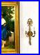 Sconce Double Arms Brass with Ribbon Design Old Vintage European Style Wall