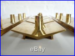 Série de 6 bougeoirs Scandinavian candle holders by Pierre Forsell Brass, Sweden