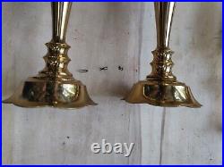 Set Of 3, Vintage Solid Brass Candle Holders, 22 inches tall, Made in Japan