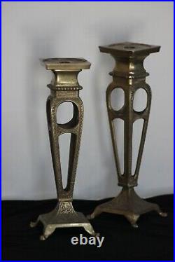 Set of 2, 1950's Antique Candle holder, Vintage Candlestick, Handmade Brass