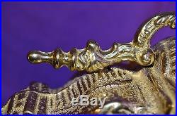 Set of 2 Large 16.5 Ornate Brass Bronze 5-Tier Candelabras Vtg Candle Holders