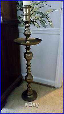 Set of 2 vintage 36 Tall Brass Candle Holders Hand Carved Church Wedding Home