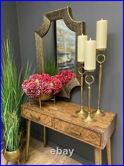 Set of 3Brass Ef fect Tall Candle Holder Home Decoration Christmas table
