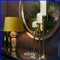 Set of 3Brass Ef fect Tall Candle Holder Home Decoration Christmas table