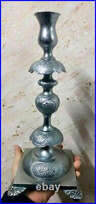 Silver Pair Plated Candlesticks Vintage Candle Candlestick 2 Tall Holder Ornate