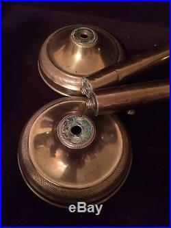 Socket Push-up 18thC Brass Candle Holders Candlesticks NOT CAST