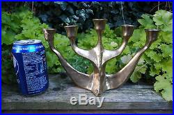Solid Brass Candelabra / Candle Stick Holder, Very Heavy, For 4 Candles