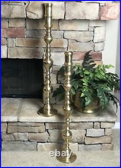 Solid Brass Candle Holders Floor Alter 39 Wedding Heavy Large Candlesticks 2
