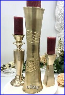 Solid Brass Candle Holders Mid Century Modern Candlesticks Set of 3