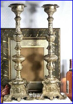 Solid Brass Candle holders Gothic / Baroque / Church Alter Wedding 23.5