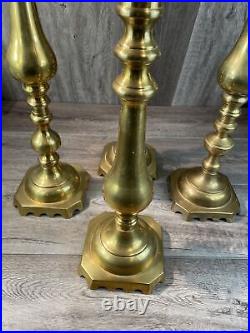 Solid Brass Candlestick Candle Holders Lot of 4 Wedding Vintage Up to 26 inch