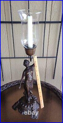 Solid Brass Gatco Lady Holding Candle Holder Made India Nice