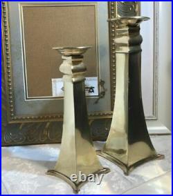 Solid Brass MCM Candle holders PAIR Decorative Crafts Inc Vintage