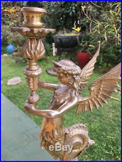 Solid Brass Mermaid Candle Holder