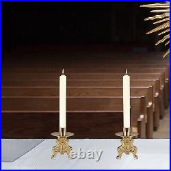 Solid Brass Standing Candle Holder Set Of 2 For Church or Sanctuary 4 1/2 In