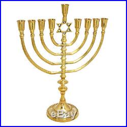 Solid brass copper XL 14 Hanukkah Menorah candle holder Israel Hanukia Judaica