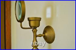 SteamPunk Metal Magnifying Glass Candle Holder Wall Sconce w. Brass Finish DECOR