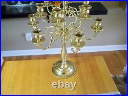 Stunning Large 13 Candle 12 Arm Brass BALDWIN CANDELABRA 20-1/2 in Height