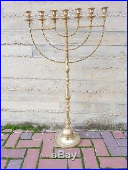 Super Big Brass Copper 75 cm XXL Menorah Vintage Candle Holder Judaica Israel