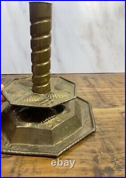 Swedish Hammered Brass Candlestick Handmade Made in Sweden Candle Holder