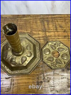 Swedish Hammered Brass Candlestick Handmade Made in Sweden Candle Holder