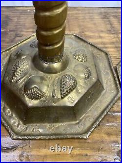 Swedish Hammered Brass Candlestick Handmade Made in Sweden Candle Holder