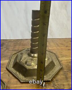 Swedish Hammered Brass Candlestick Handmade Made in Sweden Candle Holder