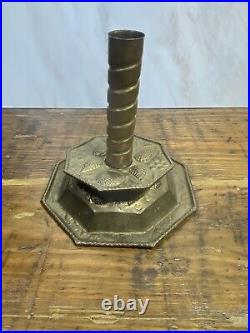 Swedish Hammered Brass Candlestick Handmade Made in Sweden Candle Holder