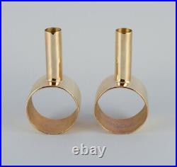 Swedish design. A pair of brass candlesticks. Late 20th C