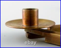 Swedish design table candlestick for 10 lights in brass, jointed. 1950/60s