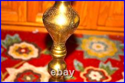 TALL India Chinese Brass Metal Temple Prayer Floor Standing Candle Holder #1