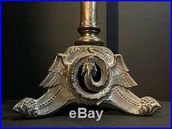 Tall (83cm) Weighty Antique Church Alter Candlestick Bronze Gothic Candle Holder